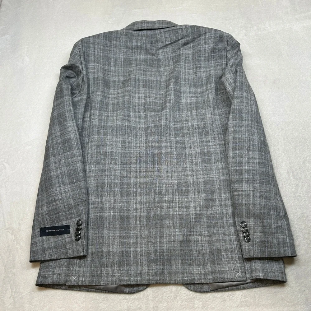 Tommy Hilfiger Modern-Fit Sport Coat Mens 40R 40 Gray Plaid $295‎ NEW